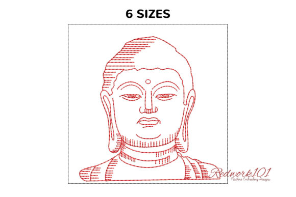 Buddha Face Bluework Embroidery