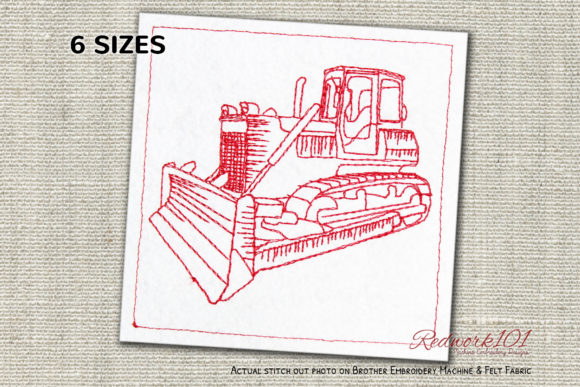 Bulldozer Embroidery Design
