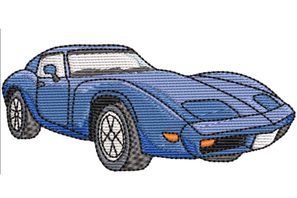 Corvette Embroidery Design