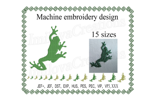 Frog Silhouette Embroidery Design