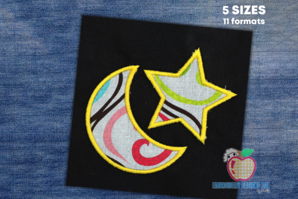 Moon with Star Applique Pattern