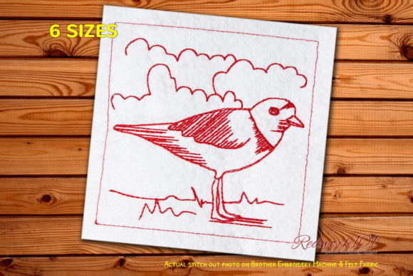 Ringed Plover Machine Embroidery