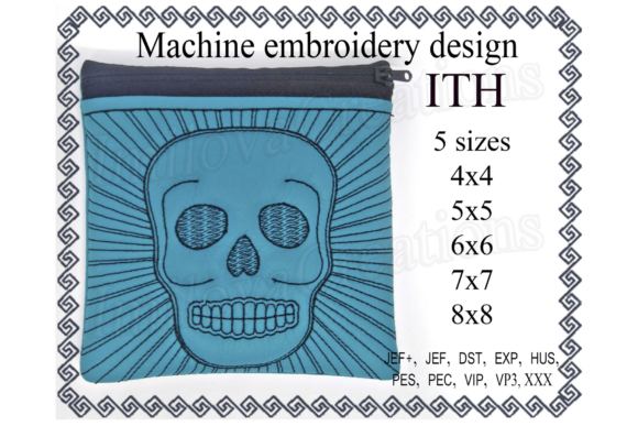 Skull Zippered Bag - In The Hoop